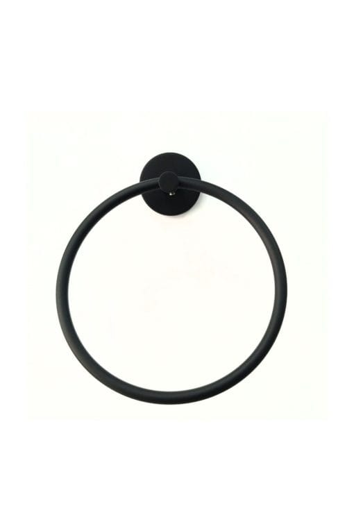 Hotel Black Round Towel Rail