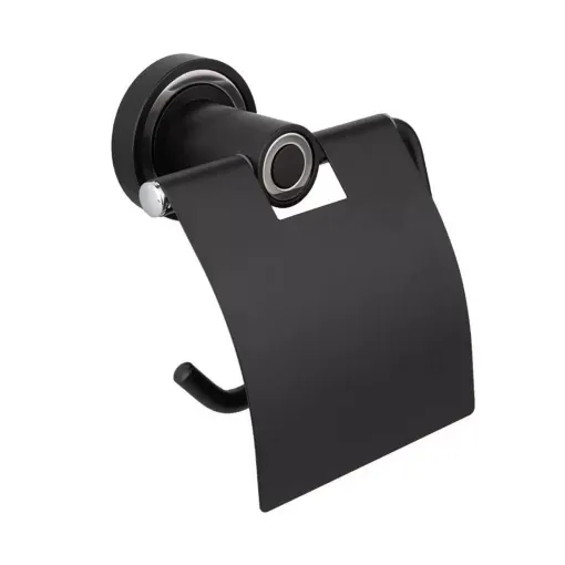 Black Luxury Toilet Roll Holder Covered