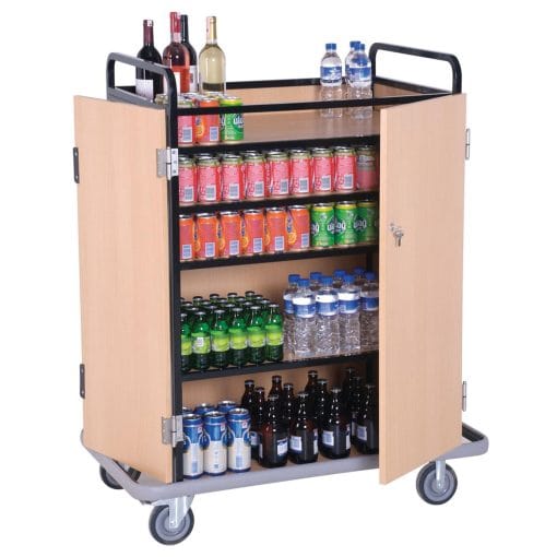 Room Minibar Wooden Service Cart