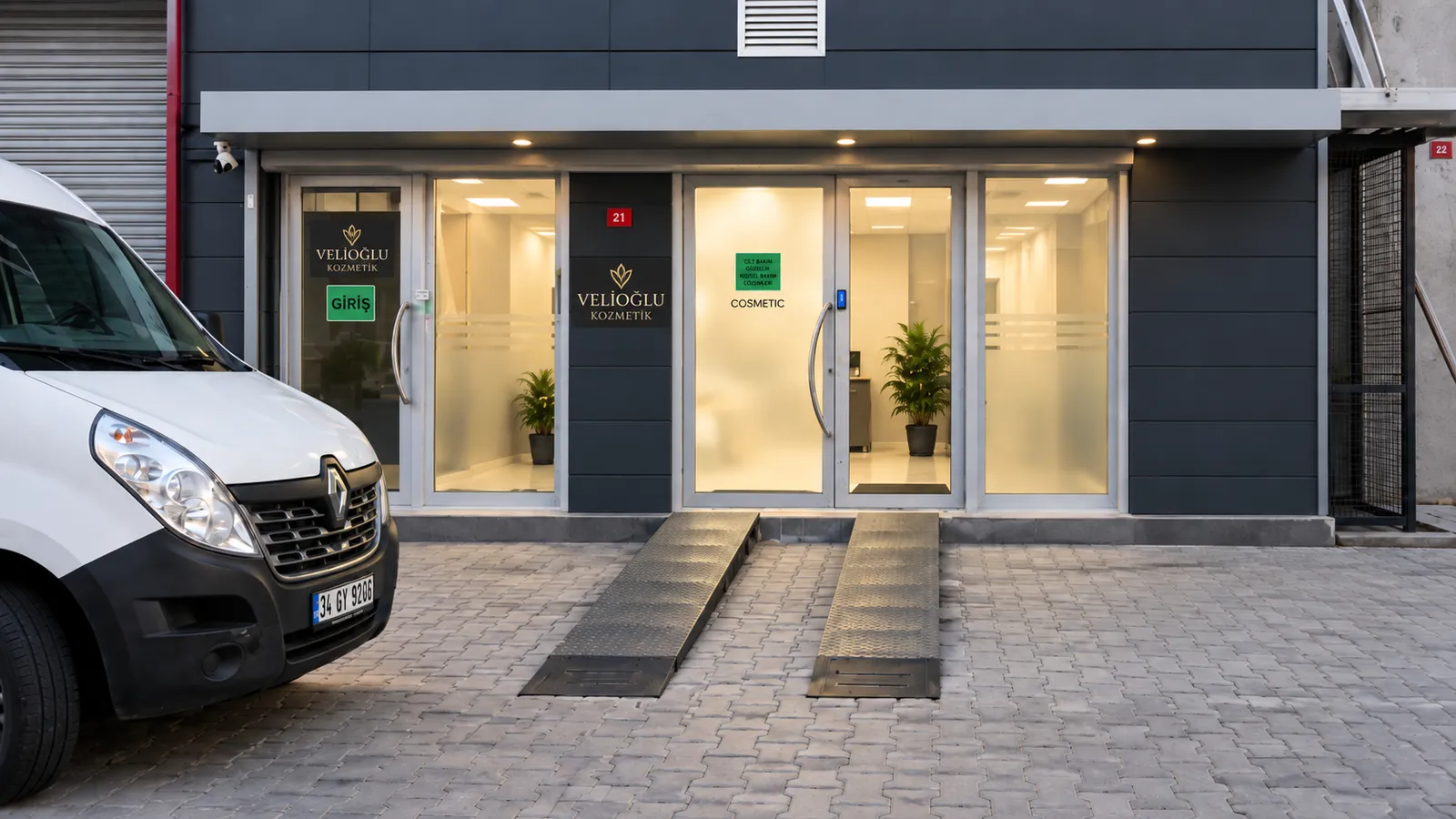 Entrance of the Velioğlu Kozmetik facility